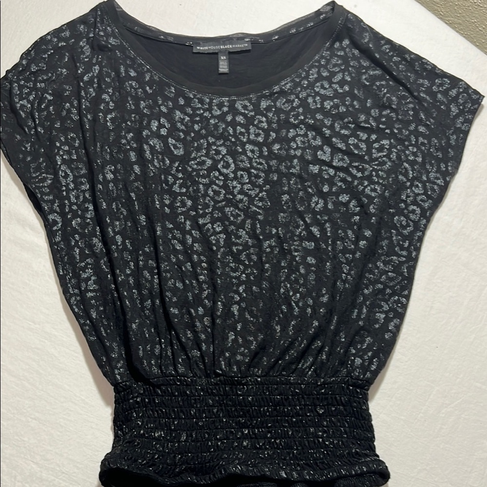 White House Black Market Graphic Dolman Sleeve Blouse